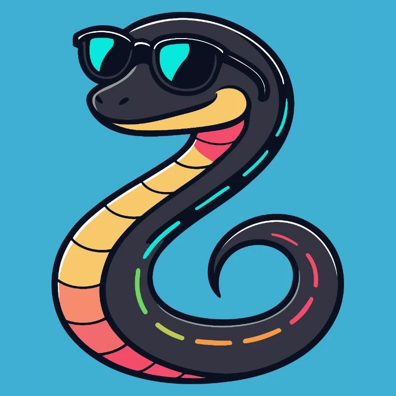 Serpent néon avec lunettes