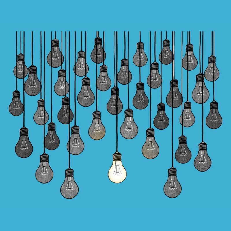 Graues Glühbirnen-Array mit einzigartiger Helligkeit