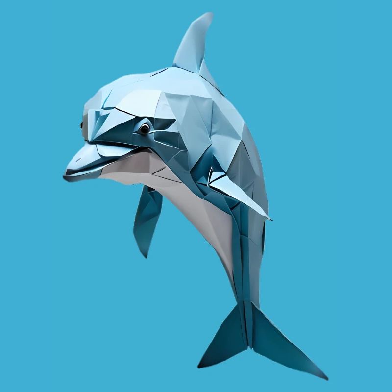 Blue Low-Poly Dolphin