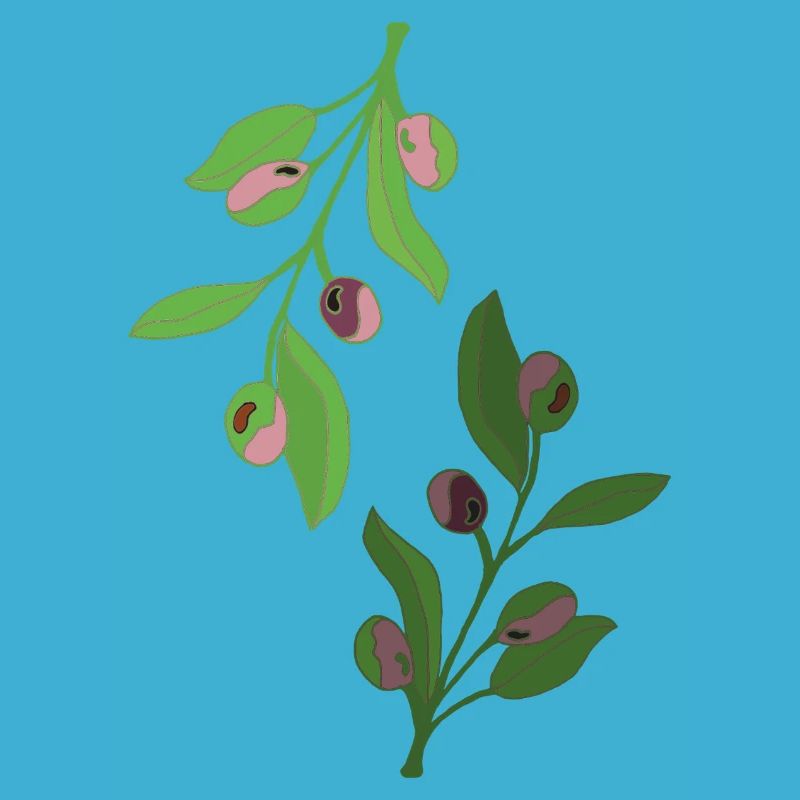 branches d’olivier, vert rose