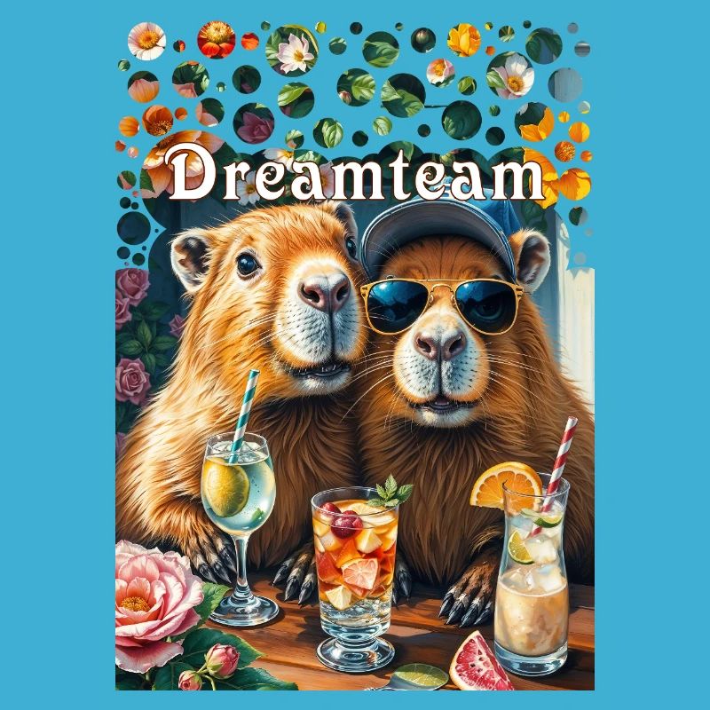 Dreamteam Capybara Couple Teamwork Freizeit