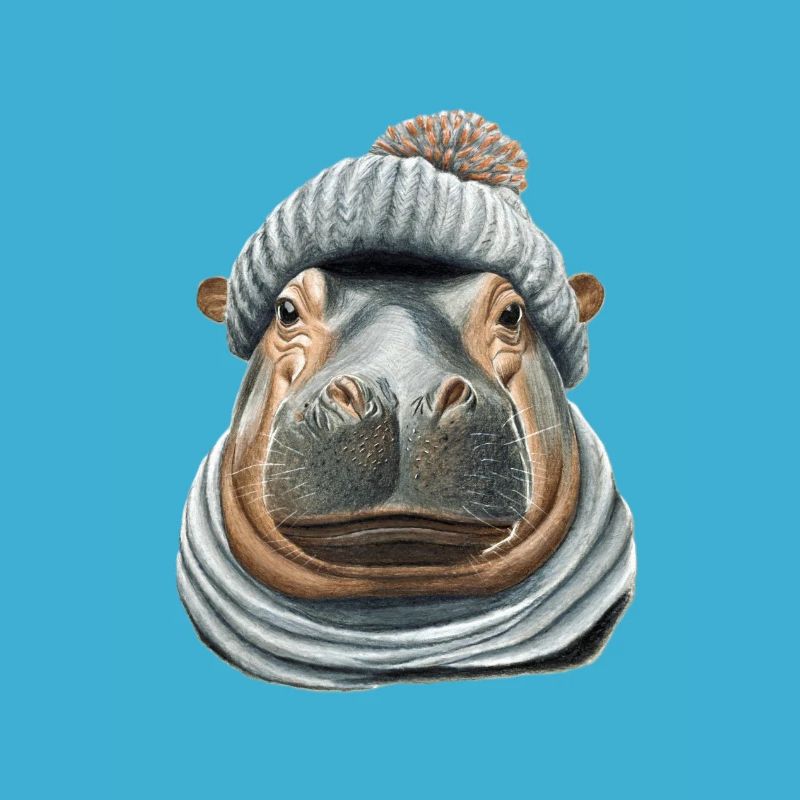 Chapeau pompon hippopotame