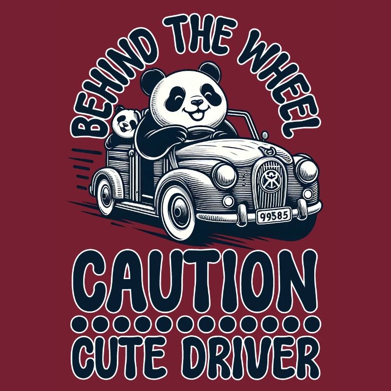Panda Behind the Wheel – Caution: Cute Driver!
