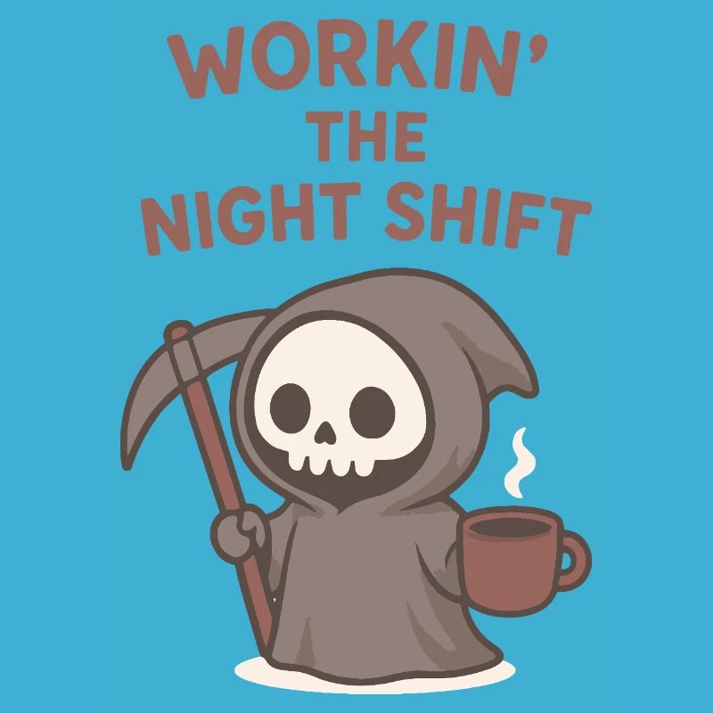 Nachtschicht Sensenmann Kaffee
