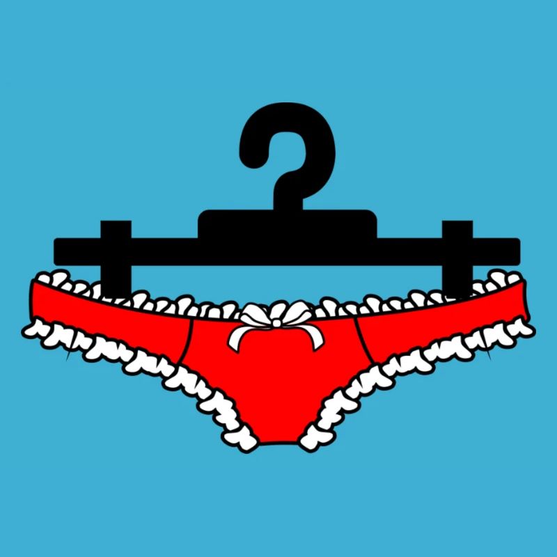 Dessous-Slips oder Damenunterhosen hängen an der Kleidung