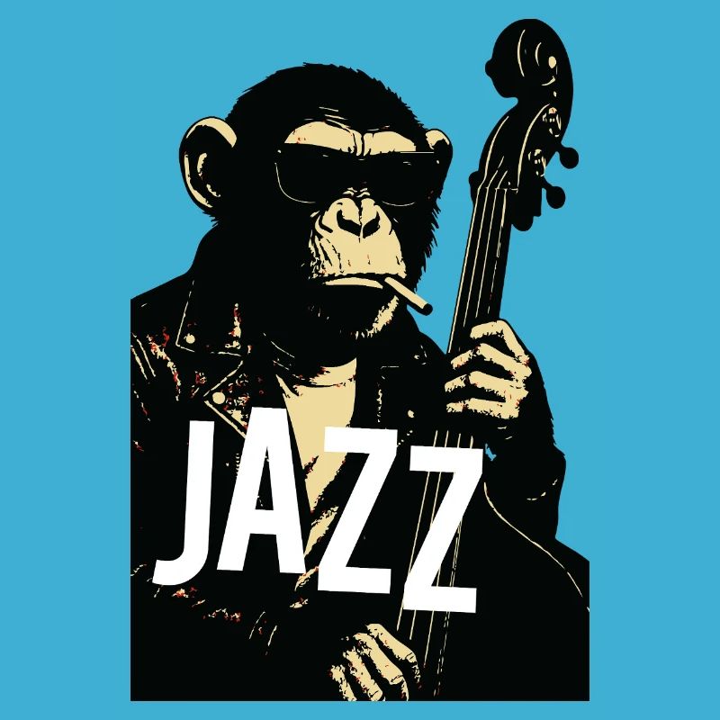 Jazz Monkey Noir Tee