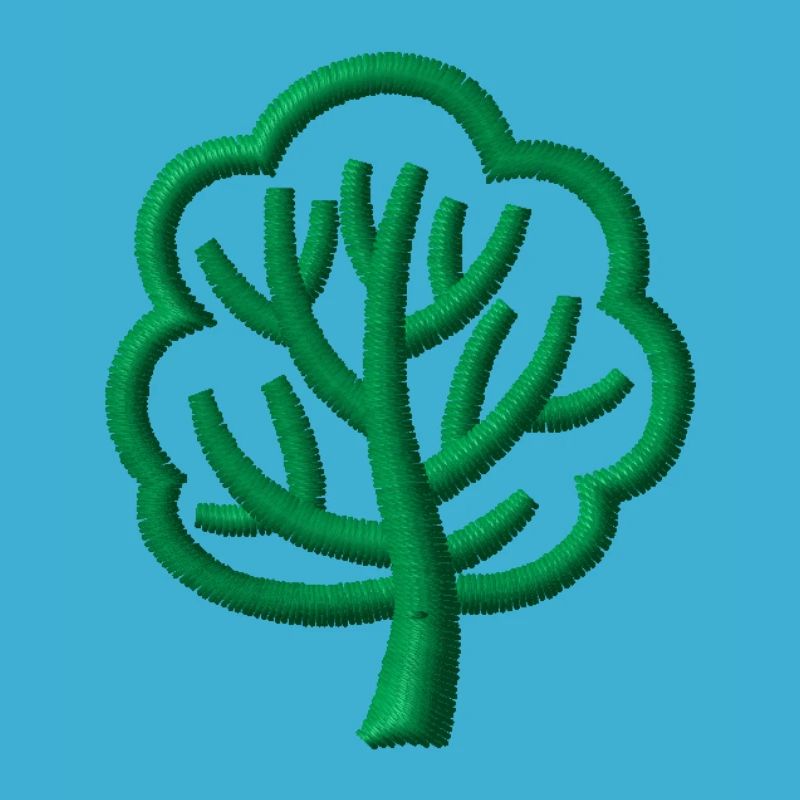 Tree embroidered