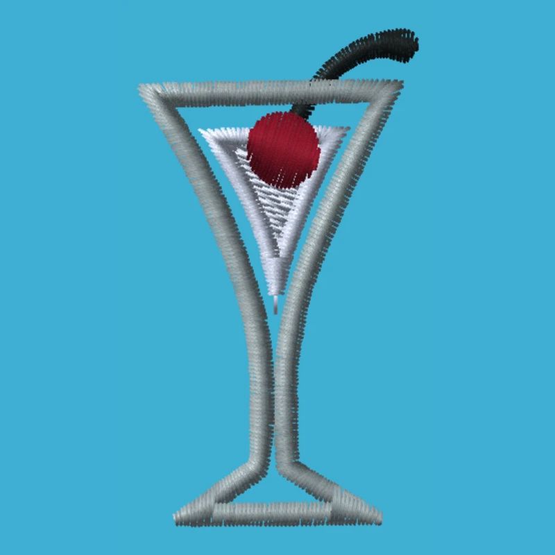 Martini aux cerises brodé