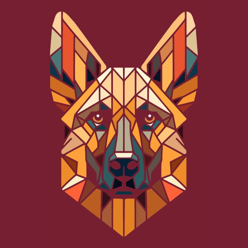 Malinois head geometric art, polygon art