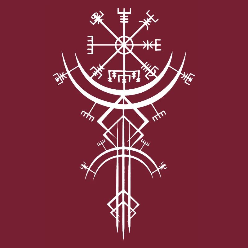 Weißes Symbol eines Wikinger-Kompasses