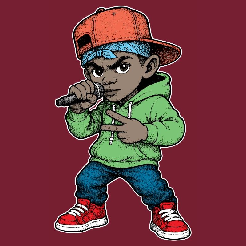Junger Rapper-Junge mit Mikrofon