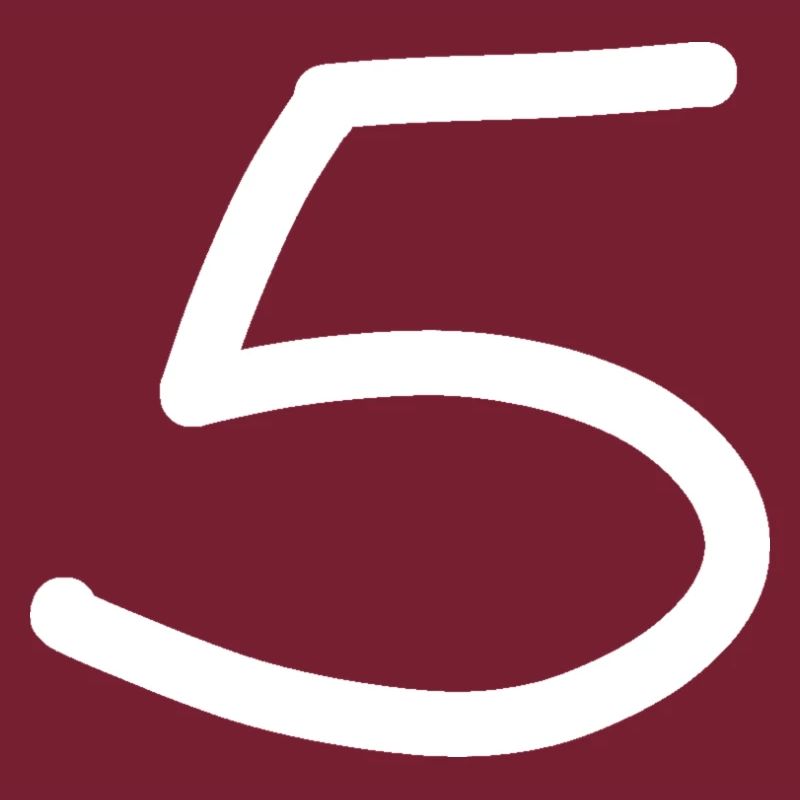 5 five number birthday white