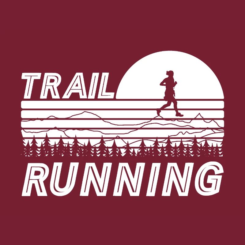 Trail Running Sunset with Mountains and Forest