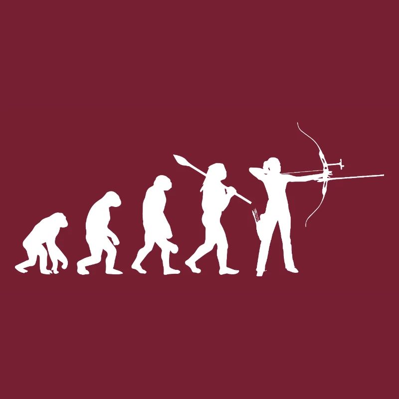 Evolution der Bogenschießfrau Bogenjägerin Sportgeschenk