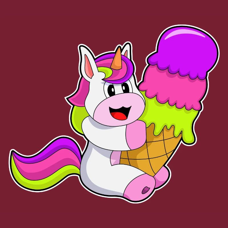 Crème glacée à gaufres licorne