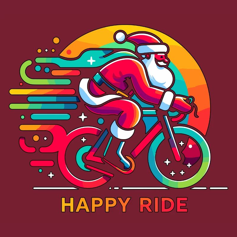 Lebendiger Weihnachtsmann Radfahren Illustration