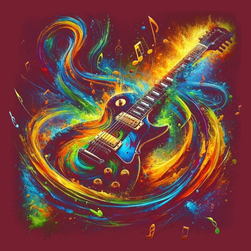 Expression de guitare colorée