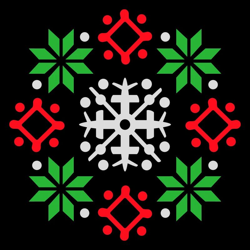 Schneeflocken Muster Weihnachtspullover Schnee