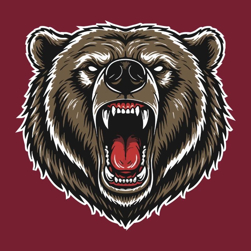 Wild Grizzly Bear Anger Logo Maskottchen Bär