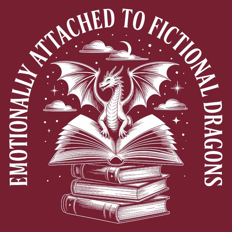 Funny Novel Fantasy Dragon Reader Book Nerd