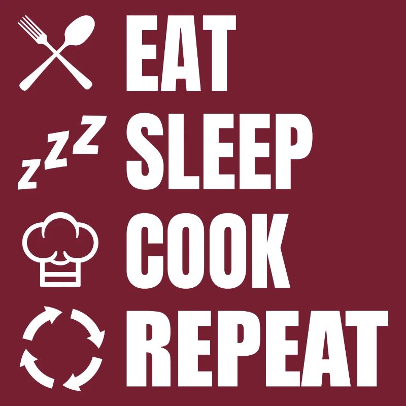 Manger, dormir, cuisiner, répéter