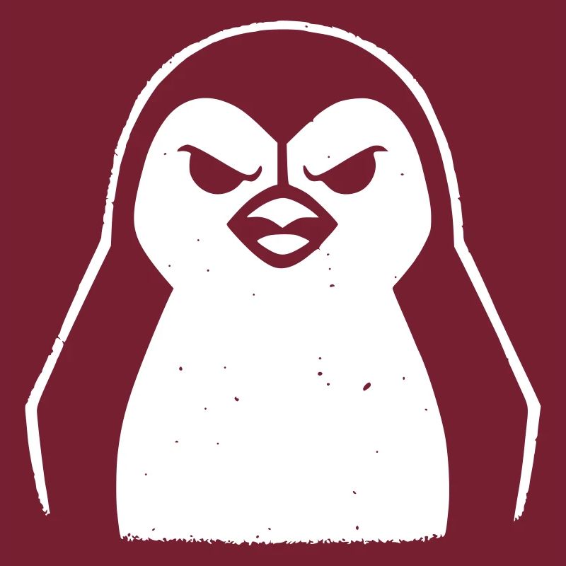 penguin stencil grunge minimalist-vector Linux