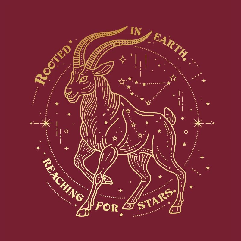 Steinbock Sternzeichen Geschenk – Erde & Sterne Design