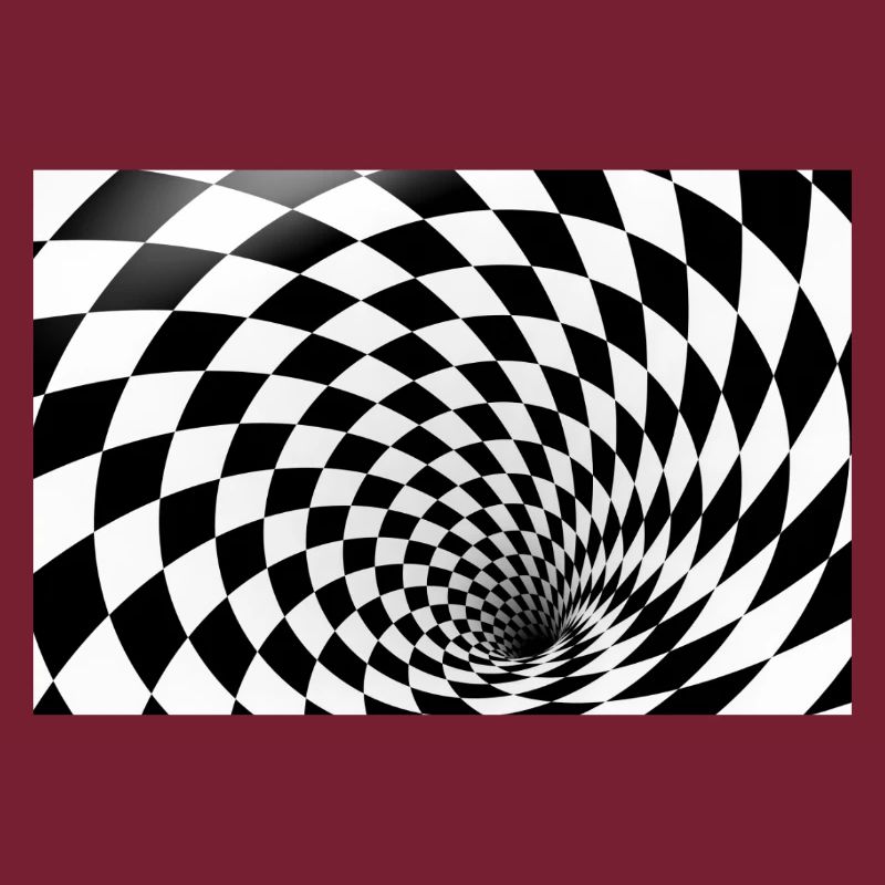 Hypnotic Checkerboard Spiral