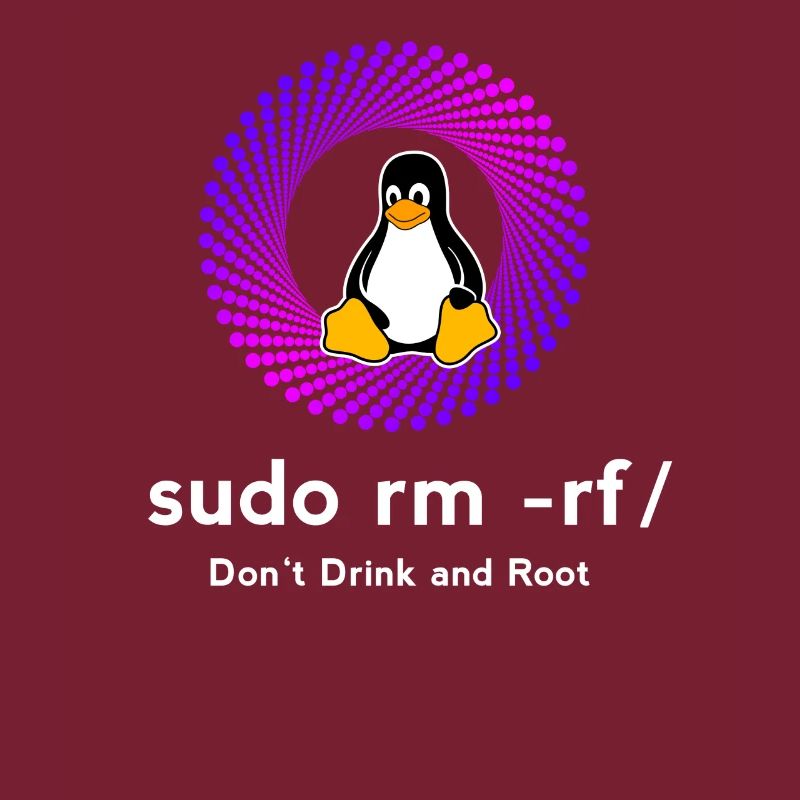 Ordinateur Sys admin Penguin Nerd pc sudo rm -rf cod