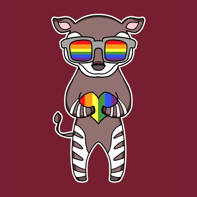 Regenbogen - Okapi mit Brille