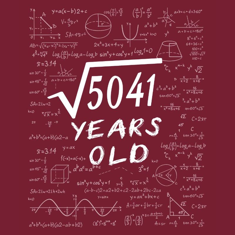 71e Anniversaire 71 ans Racine carrée de 5041 math