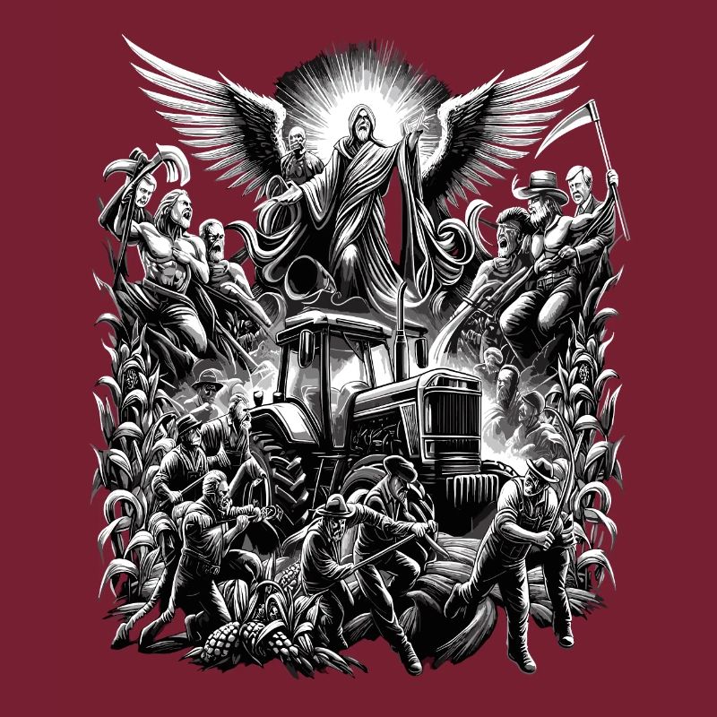 Himmlische Bauernprotest Traktor Demo
