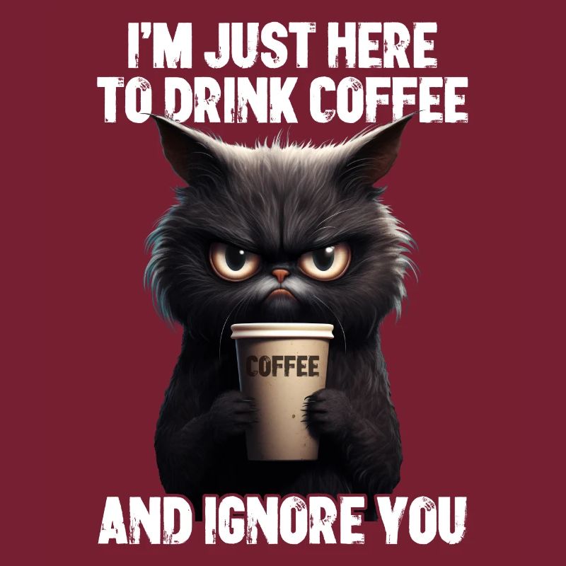 Grumpy Kitty Cat Coffee Morning Grouch Gift