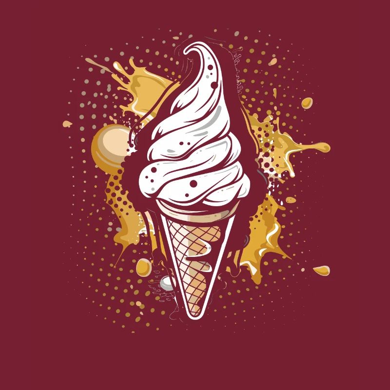 Cornet de crème glacée Éclaboussures de couleur