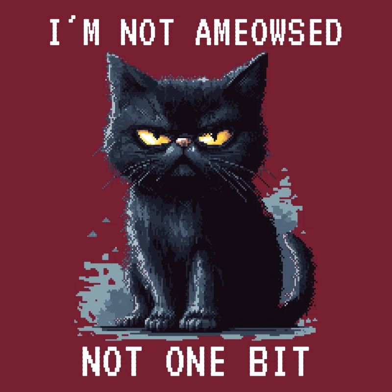 I'm Not Ameowsed Schwarze Katze Pixelart Pixel