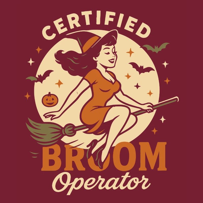 Certified Broom Operator witch Halloween Costume