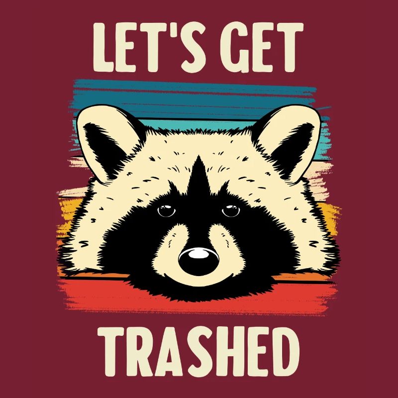 Raccoon Retro Stripes – Let's Get Trashed