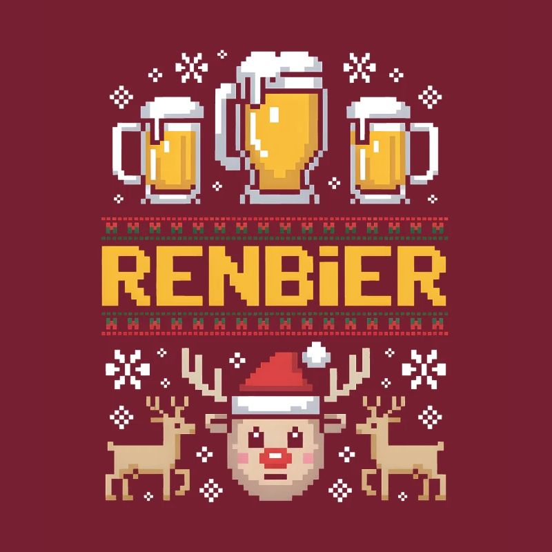 Pull moche Noël bière renne trio