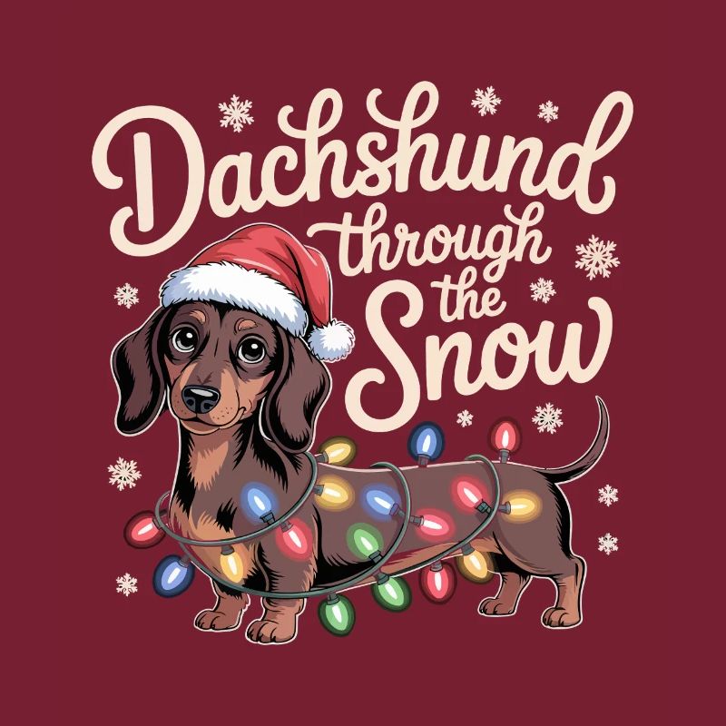 Weihnachtsdackel durch den Schnee