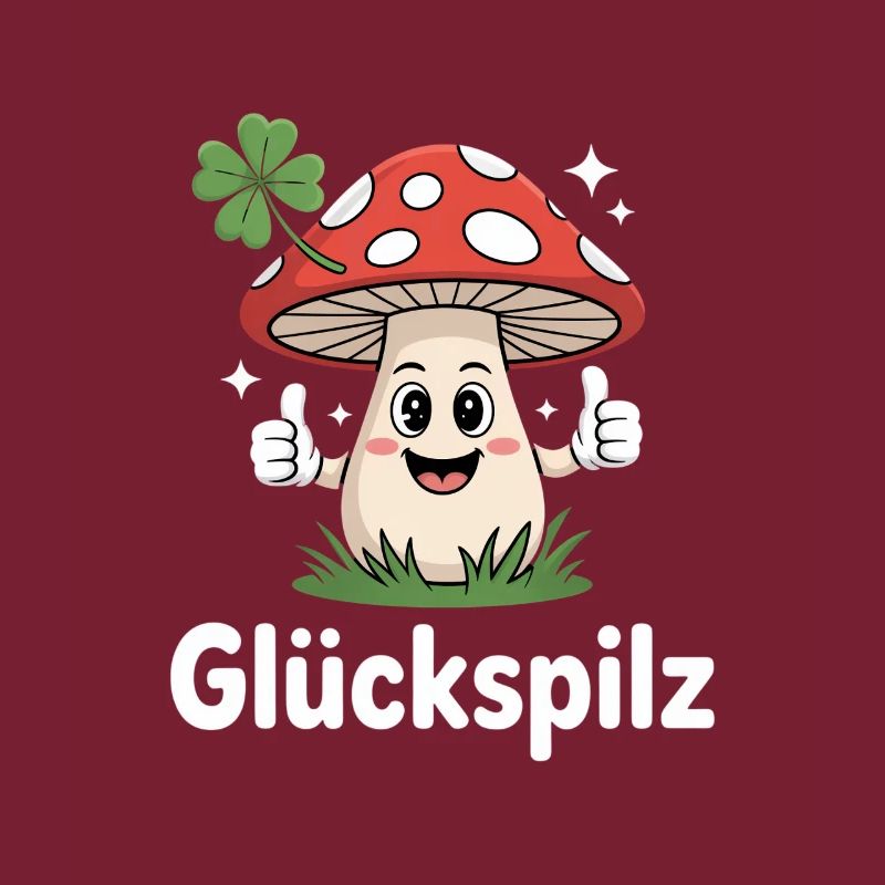 Lucky Funny Toadstool with Shamrock