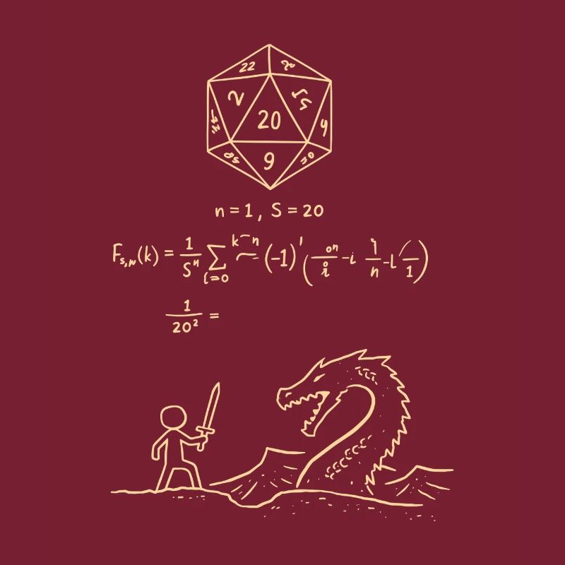 D20 Dice Probability Shirt RPG Nerd Math Fantasy