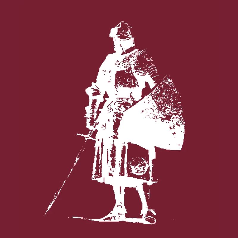 Chevalier solitaire avec silhouette de bannière