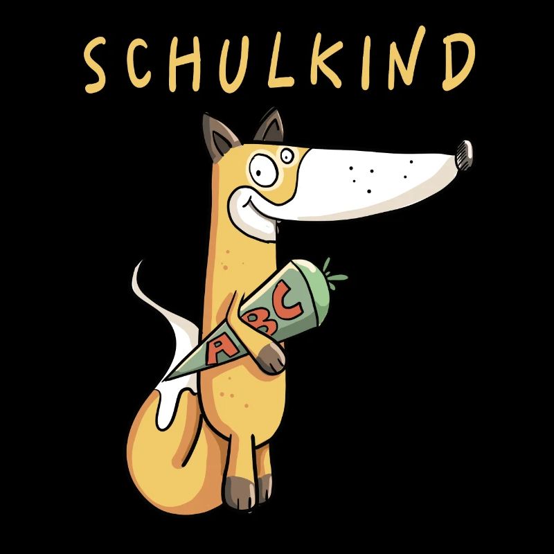 Schulkind Schlaufuchs mit Schultüte I Einschulung