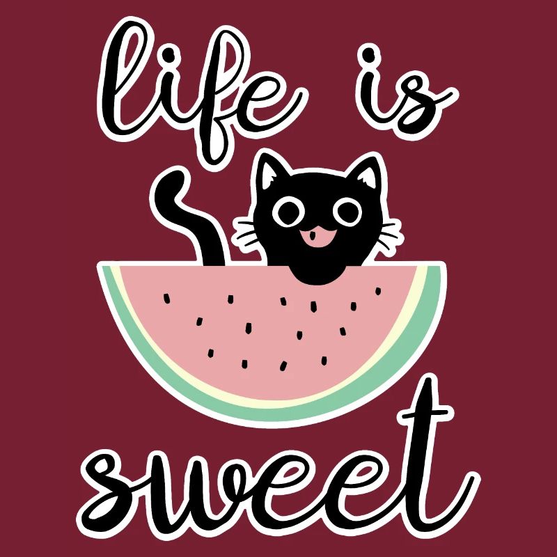 La vie est douce chat avec pastèque