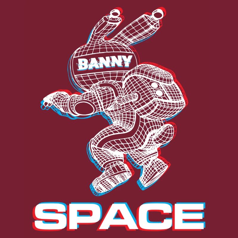 Lapin abstrait de l’espace avec effet 3D