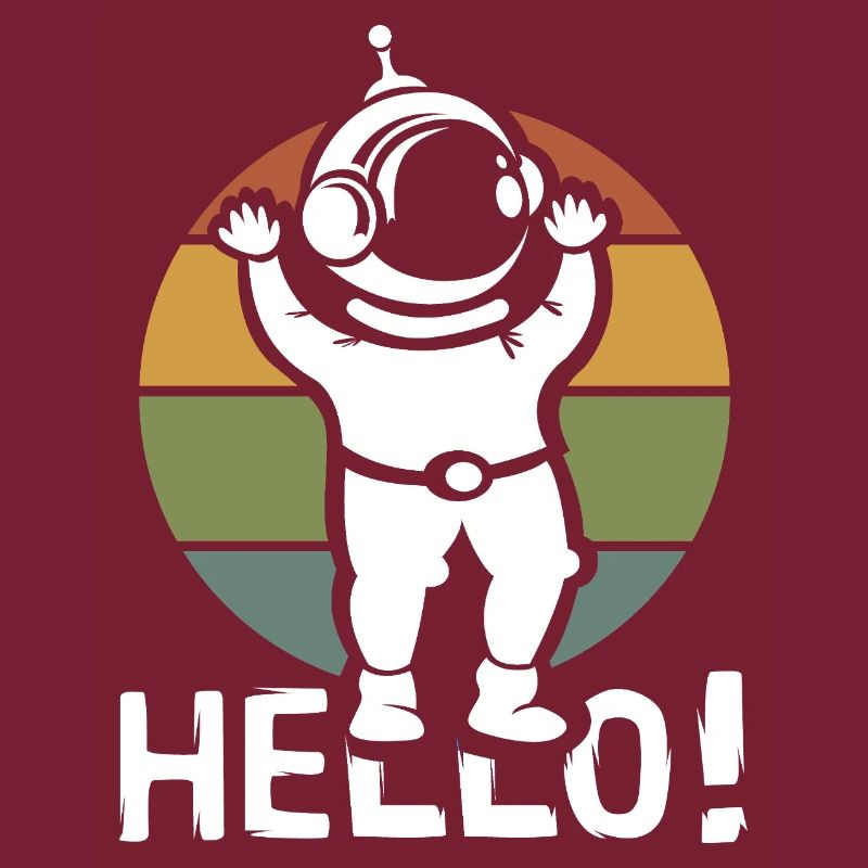 Hello Astronaut cartoon - Space retro comic