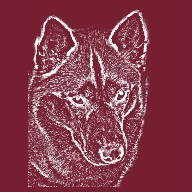 Wolf View Ligne Dessin Imprimer Design Husky