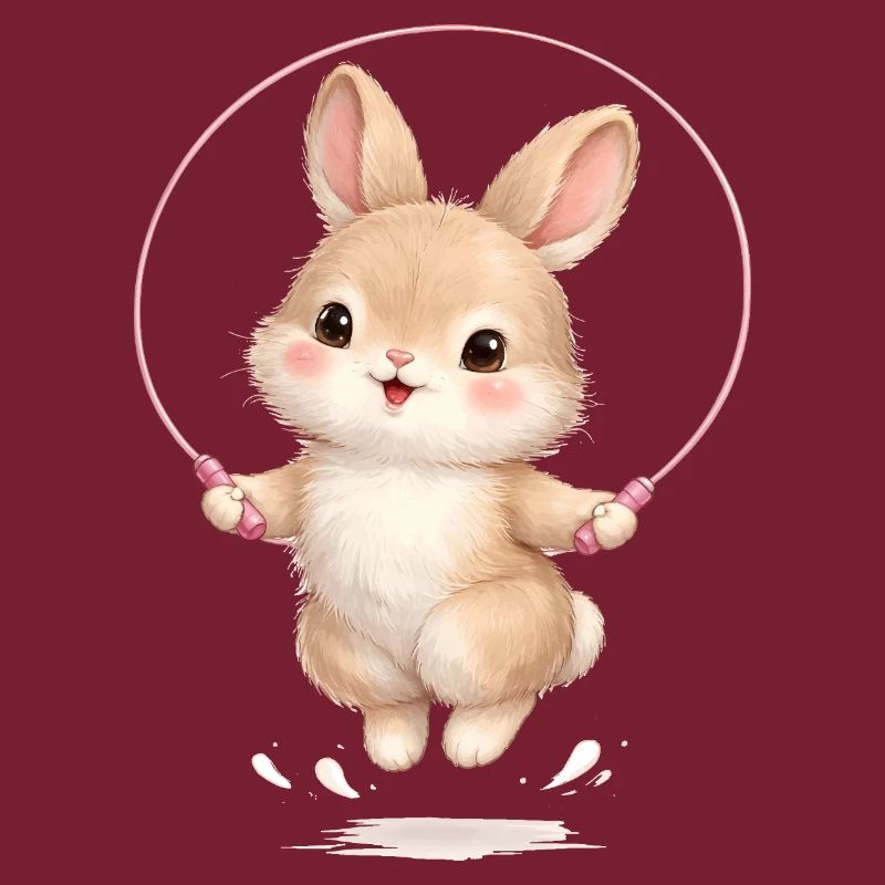 Mignonne corde de saut en forme de lapin