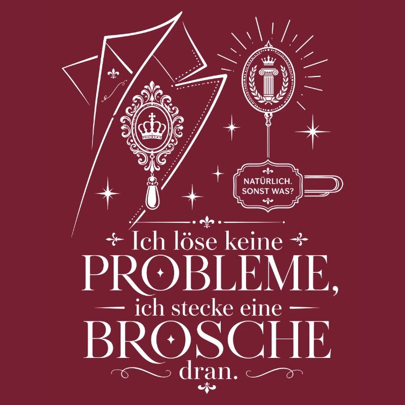 Ich stecke eine Brosche dran