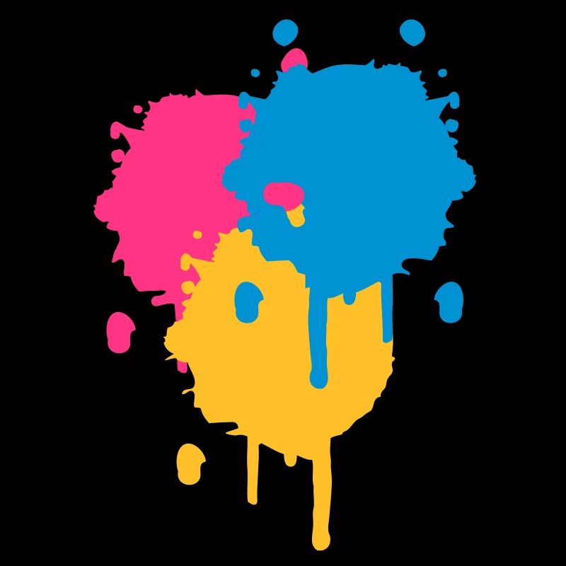Trois points lumineux de couleur dans le style
